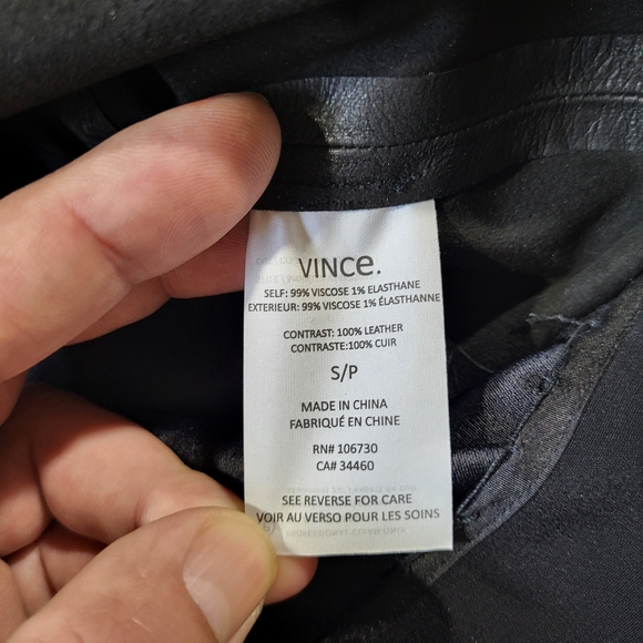 Vince Dresses Vince Shift Dress Leather Panel Black Size Small - Picture 7 of 13